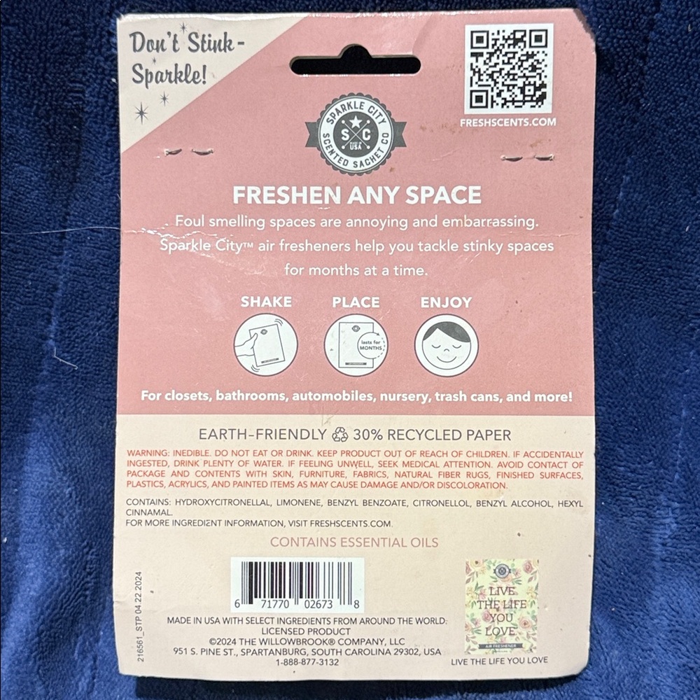 Live The Life You Love Floral Air Freshener - Fruity Floral- - Picture 2 of 3